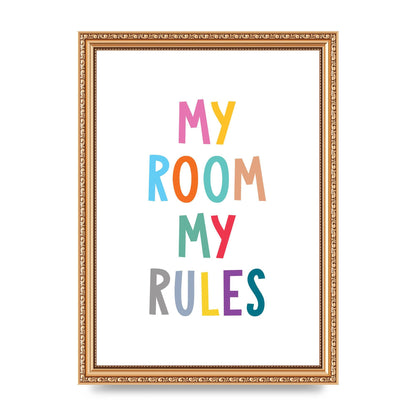 My Room My Rules" Printed Poster - A4 framed