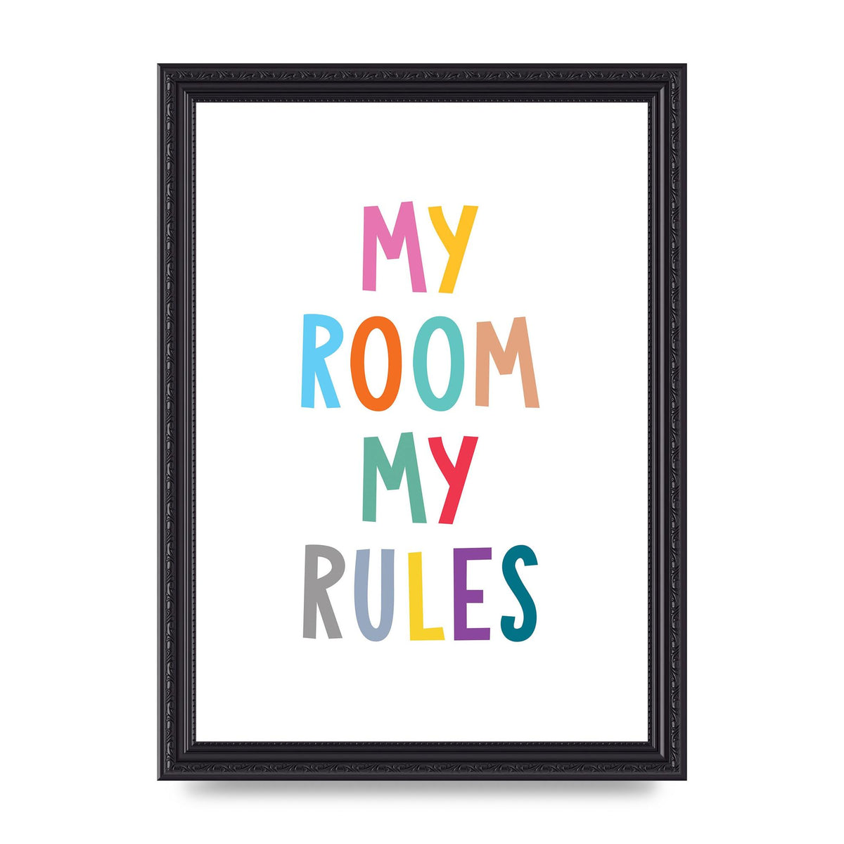 My Room My Rules" Printed Poster - A4 framed