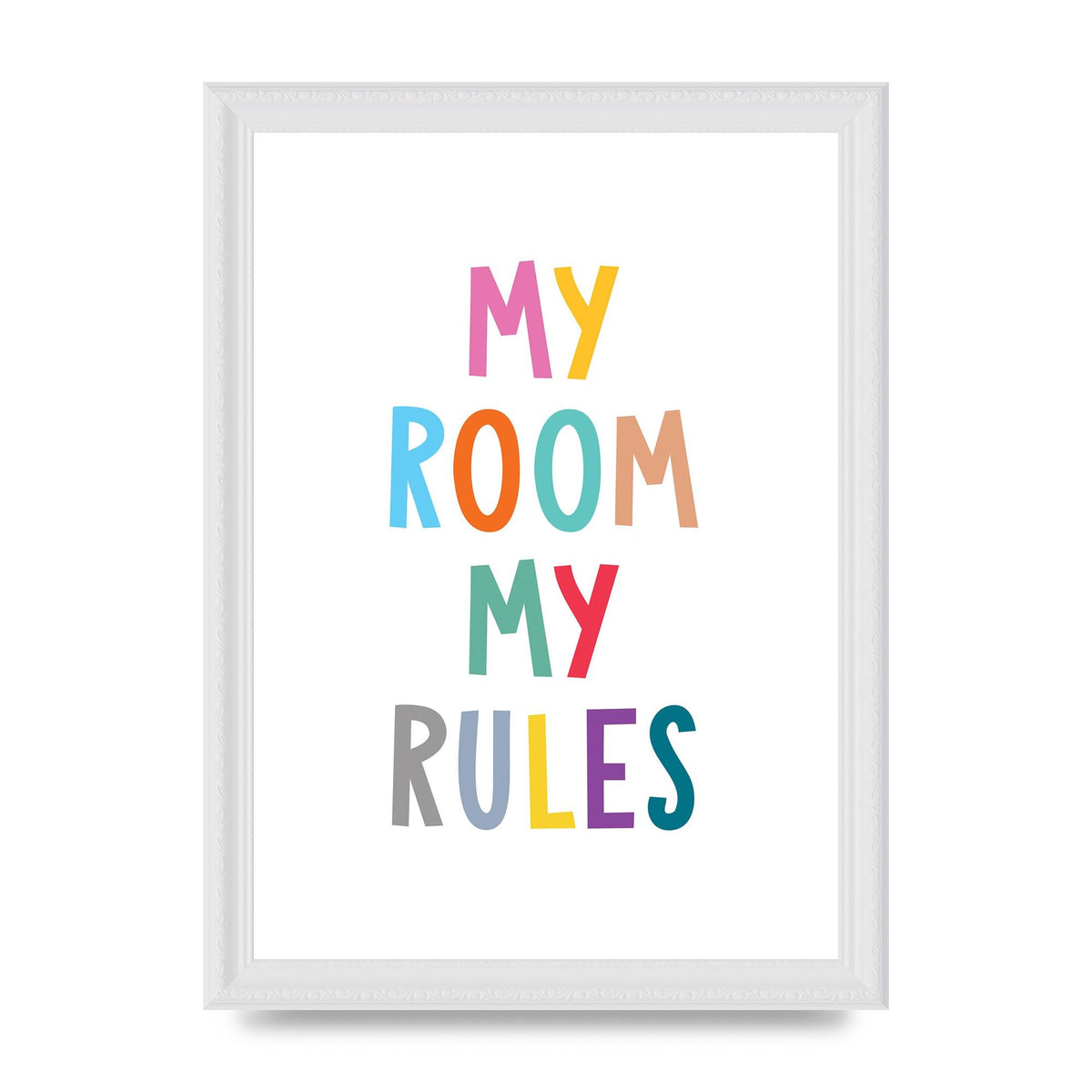My Room My Rules" Printed Poster - A4 framed