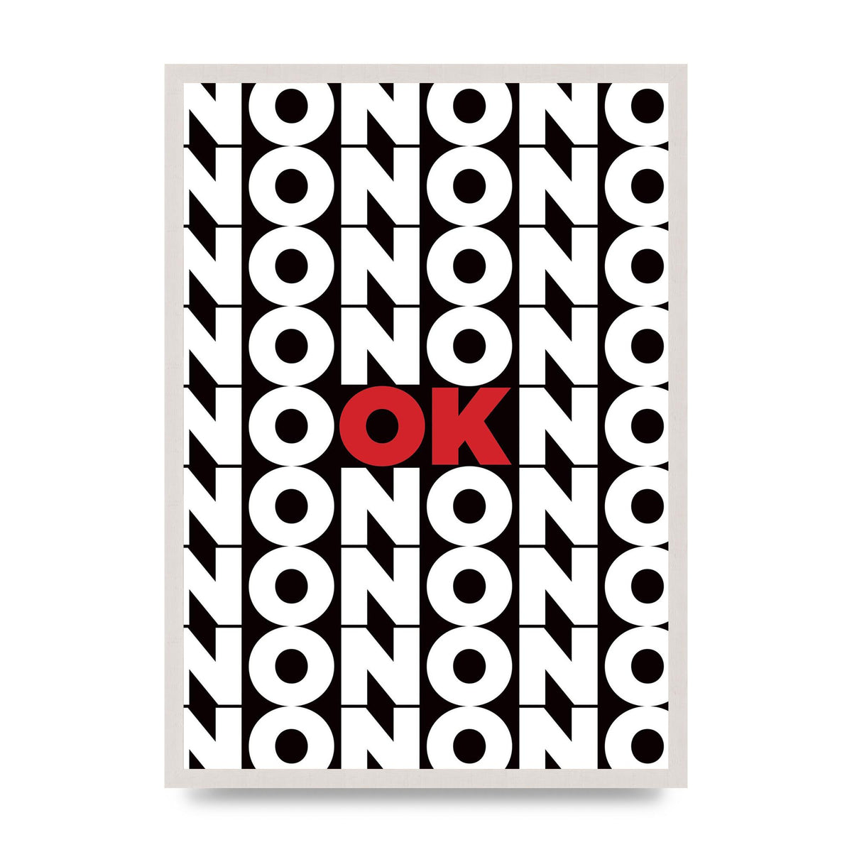 No Ok" Printed Poster - A2 framed