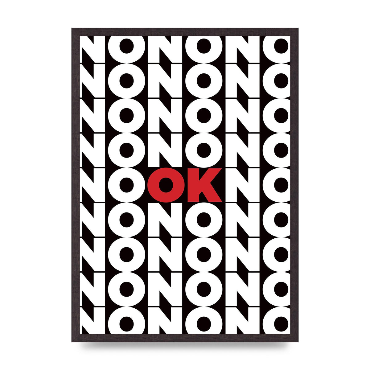 No Ok" Printed Poster - A2 framed