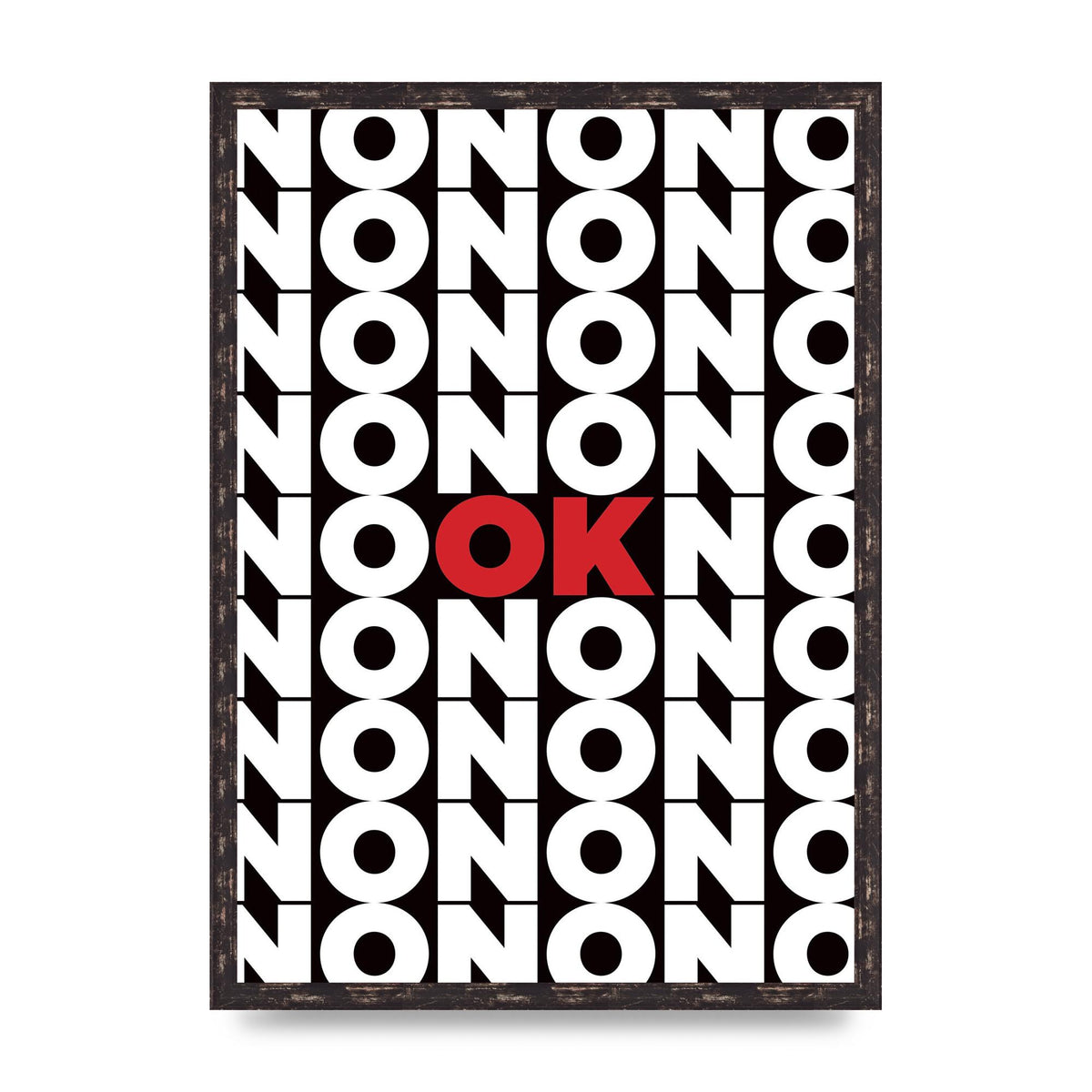 No Ok" Printed Poster - A2 framed