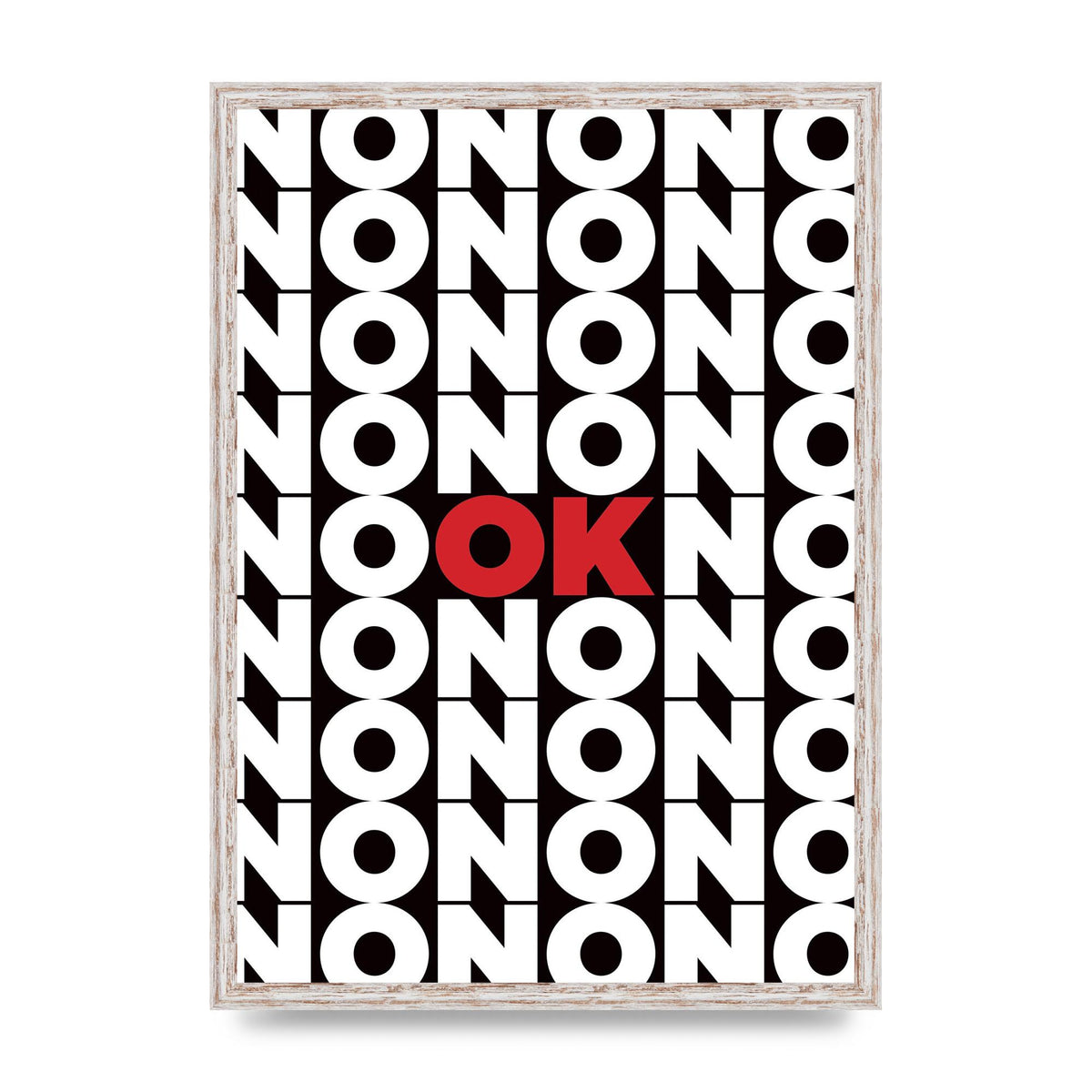 No Ok" Printed Poster - A2 framed