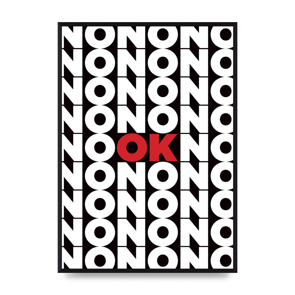 No Ok" Printed Poster - A2 framed