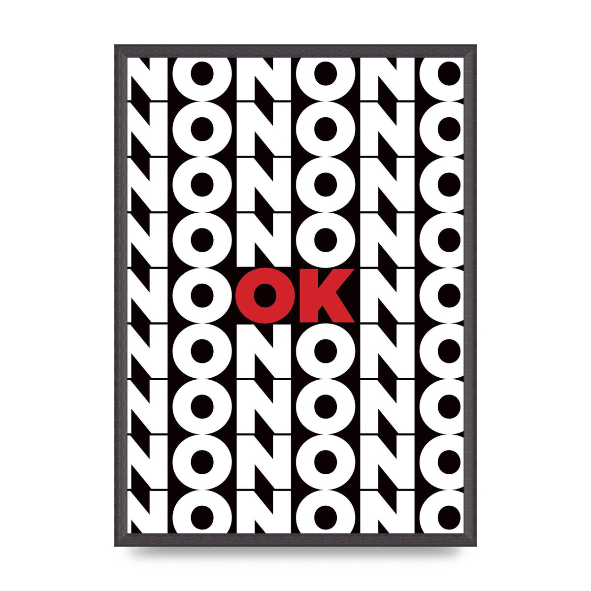 No Ok" Printed Poster - A2 framed