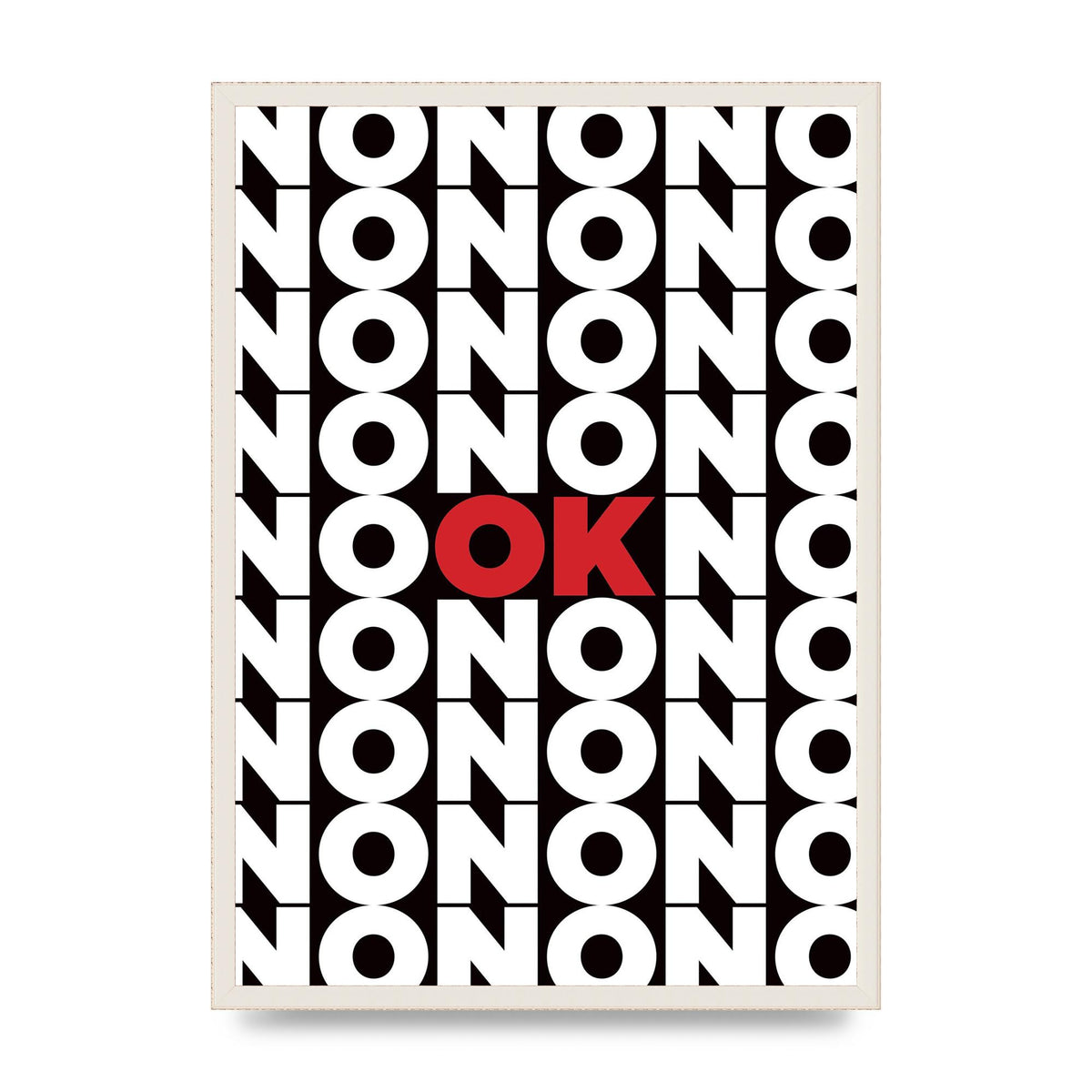 No Ok" Printed Poster - A2 framed