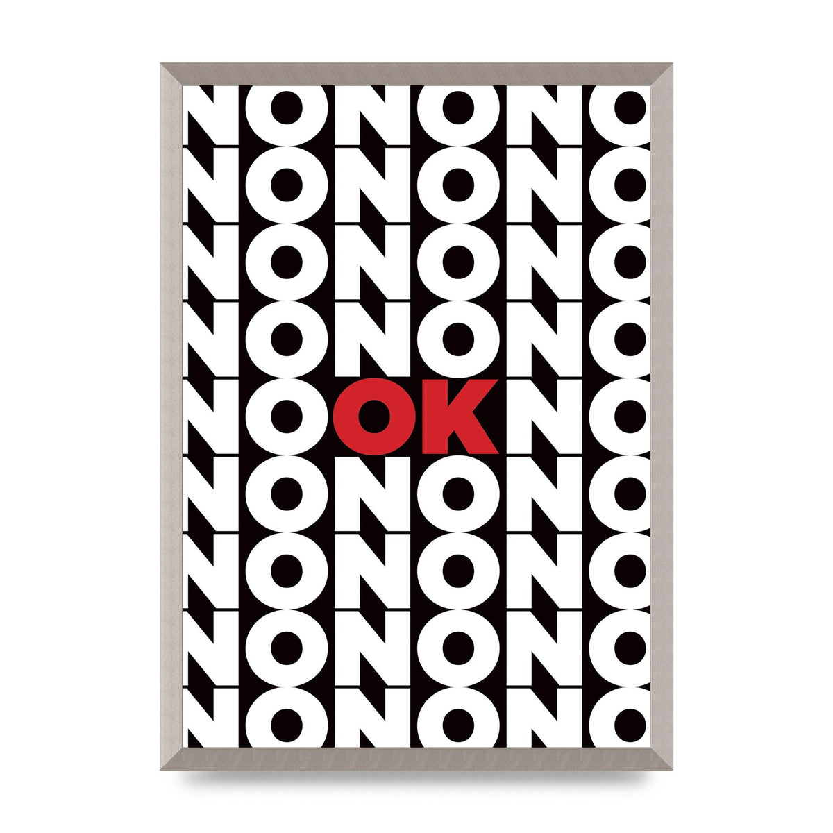 No Ok" Printed Poster - A2 framed