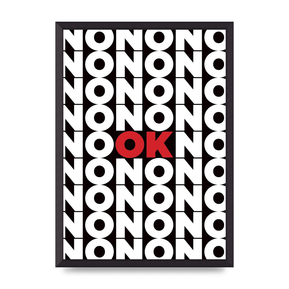 No Ok" Printed Poster - A2 framed