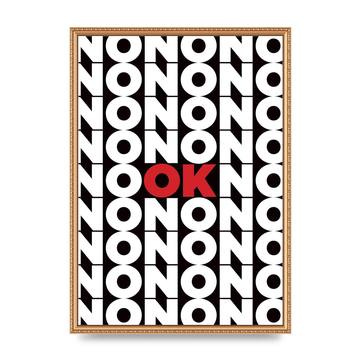 No Ok" Printed Poster - A2 framed