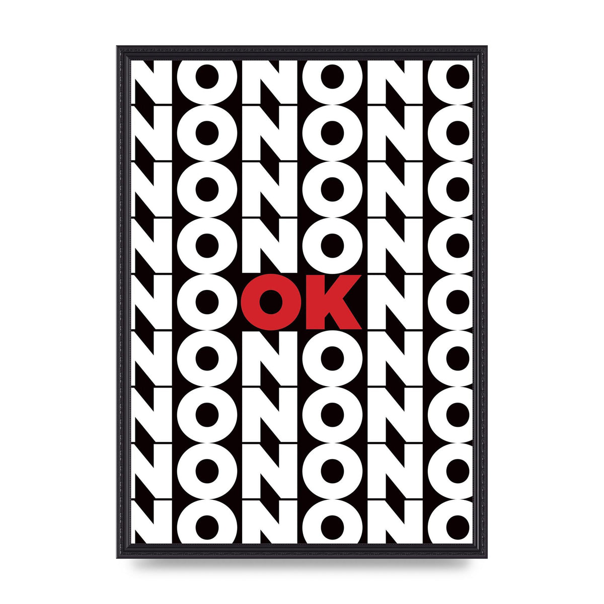 No Ok" Printed Poster - A2 framed