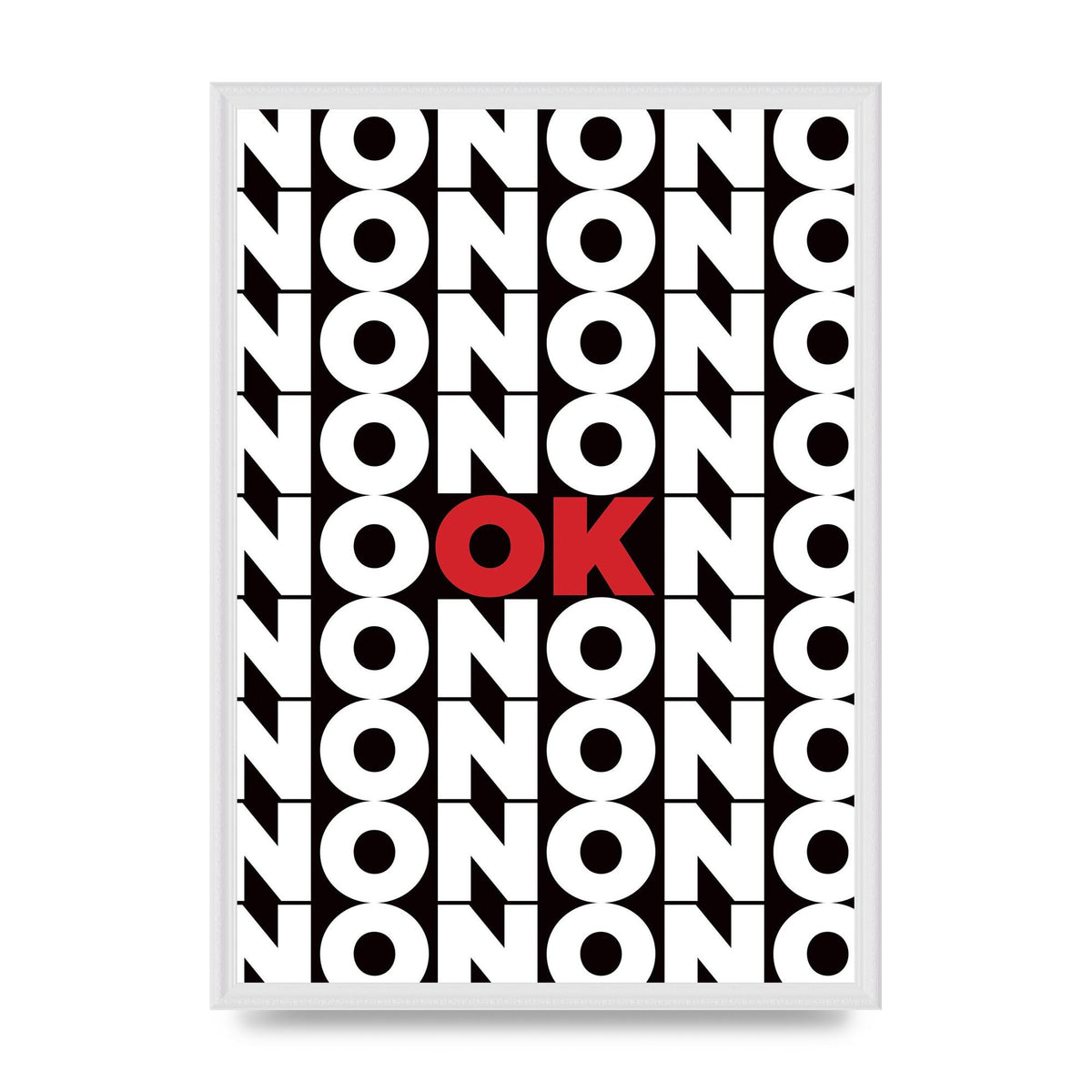 No Ok" Printed Poster - A2 framed