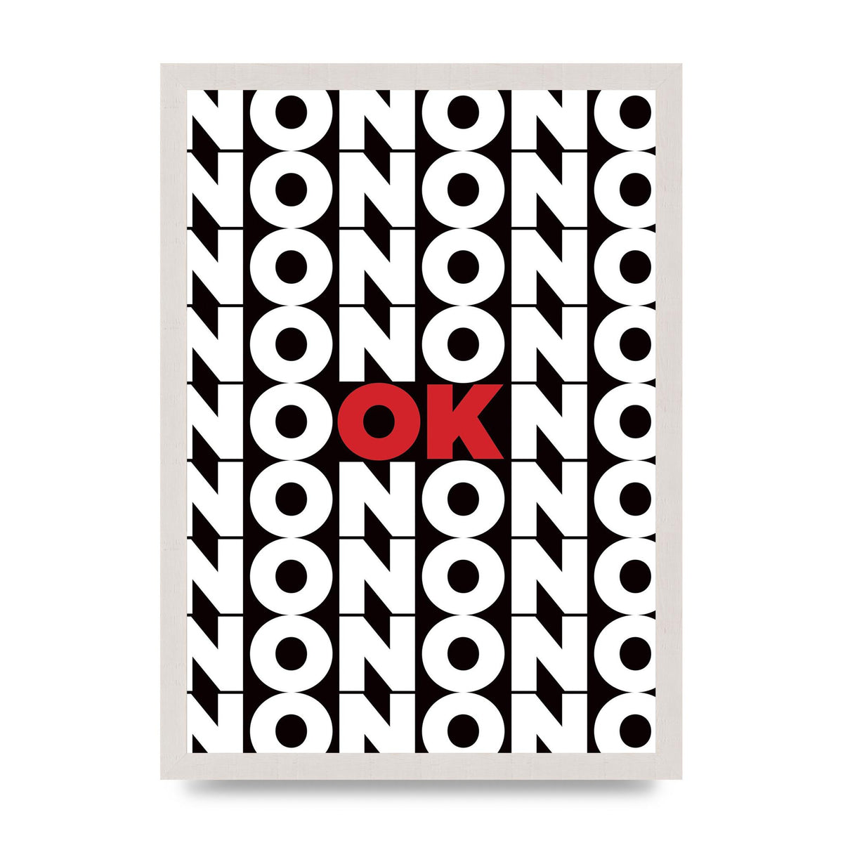No Ok" Printed Poster - A3 framed