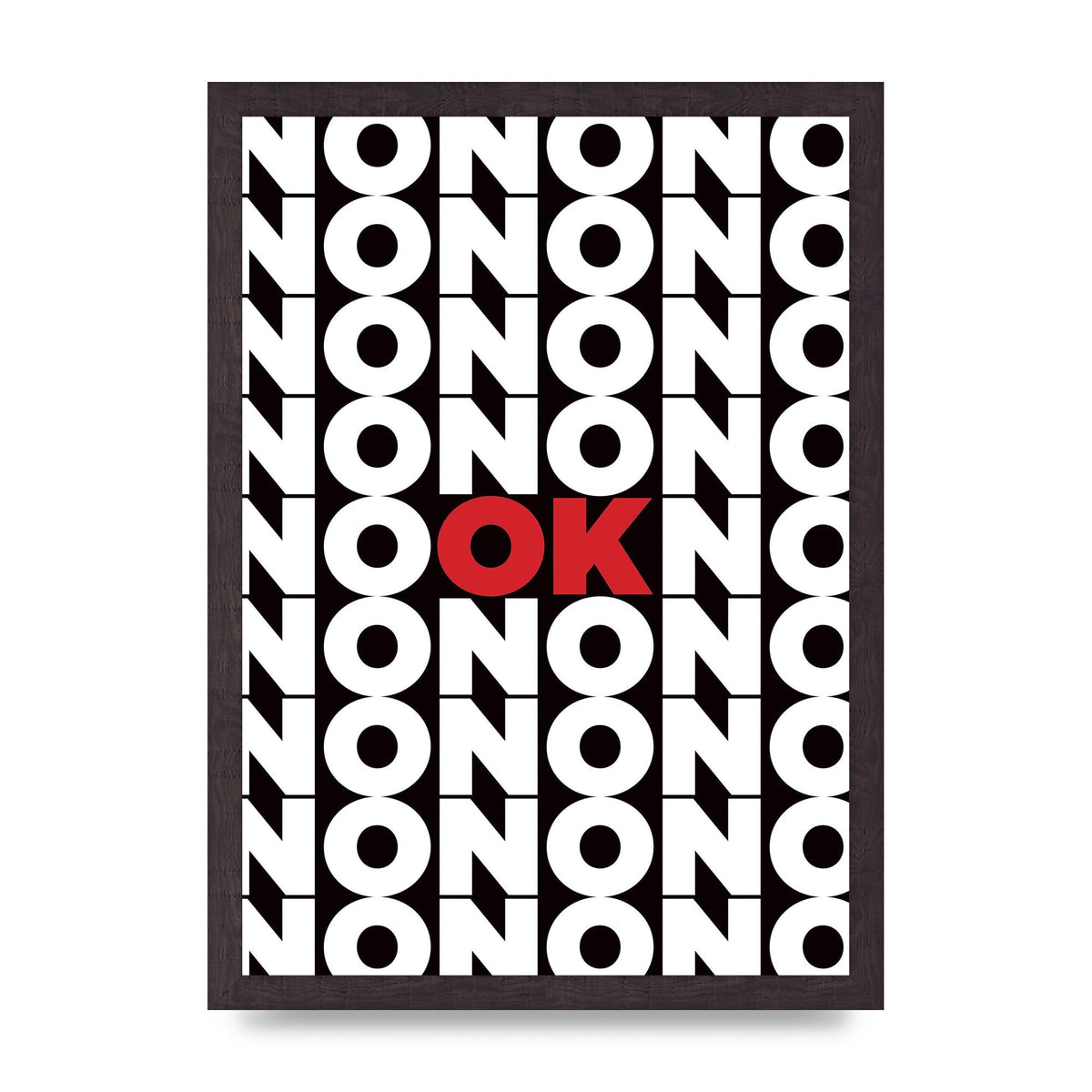 No Ok" Printed Poster - A3 framed