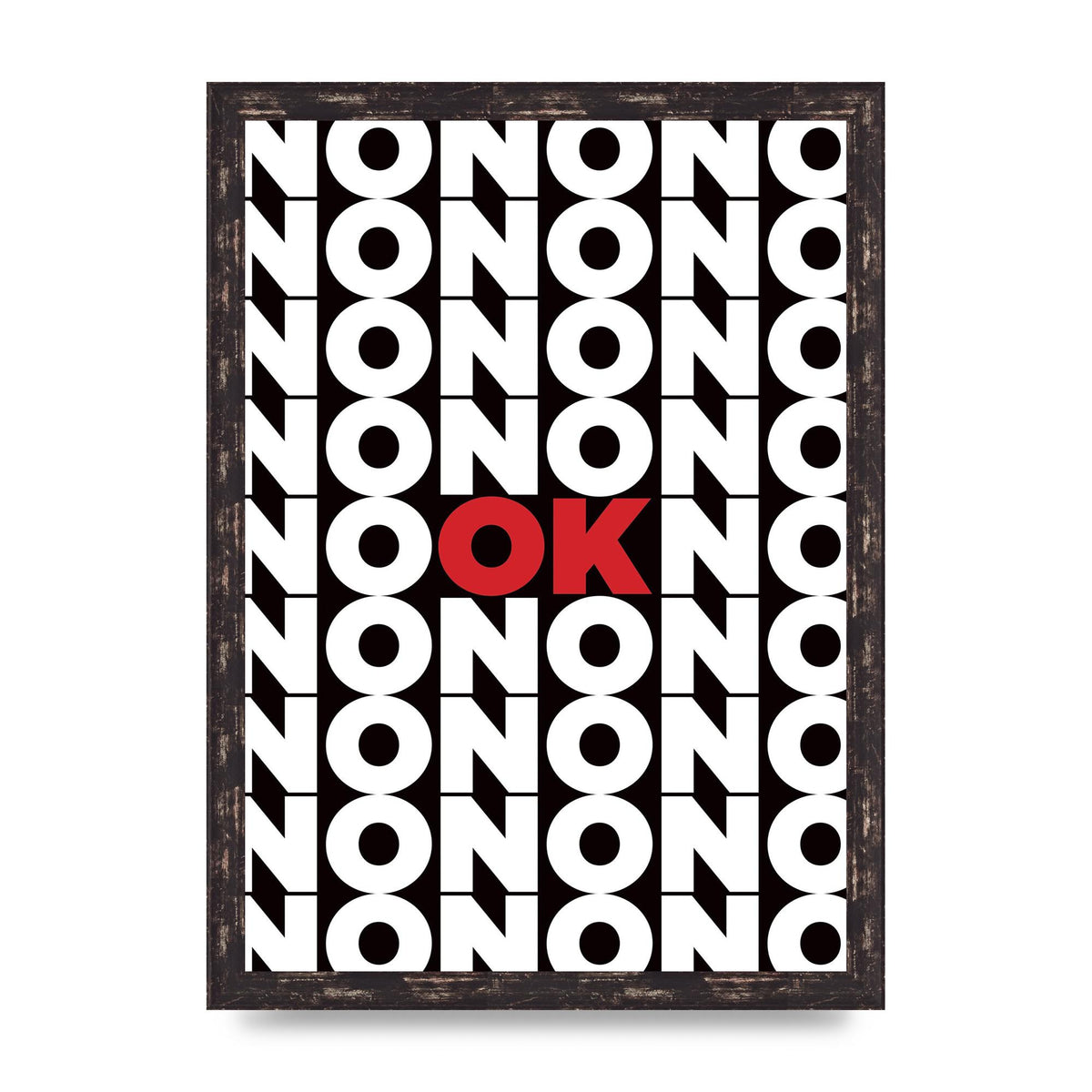 No Ok" Printed Poster - A3 framed