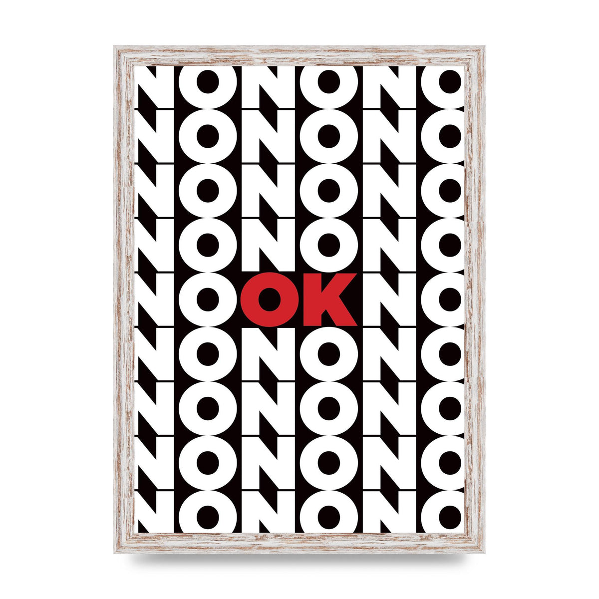 No Ok" Printed Poster - A3 framed