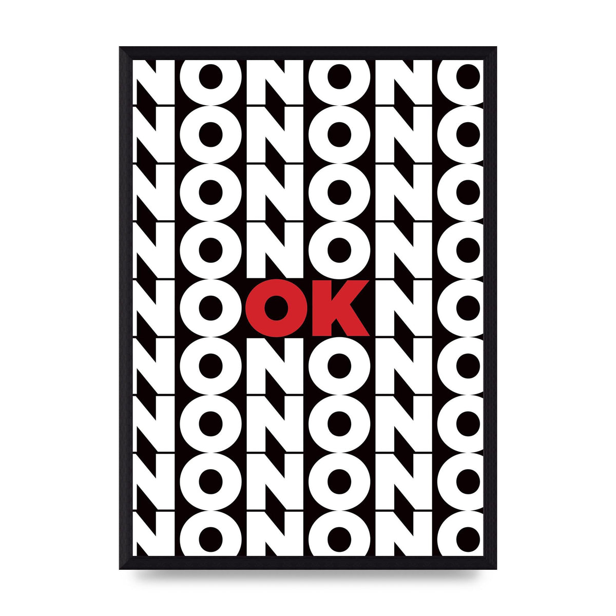 No Ok" Printed Poster - A3 framed