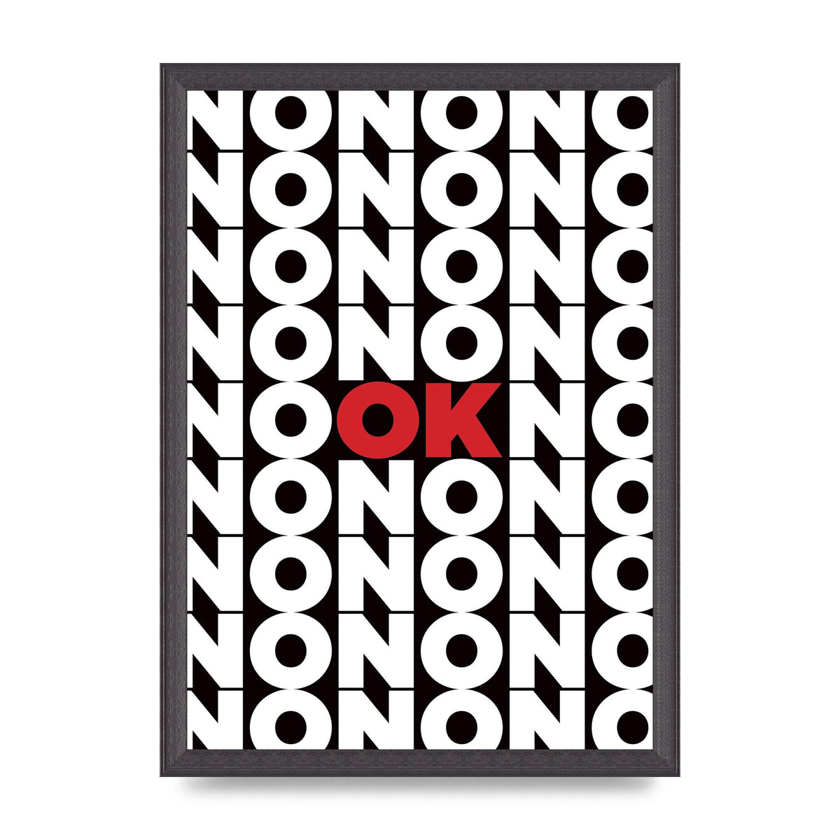 No Ok" Printed Poster - A3 framed