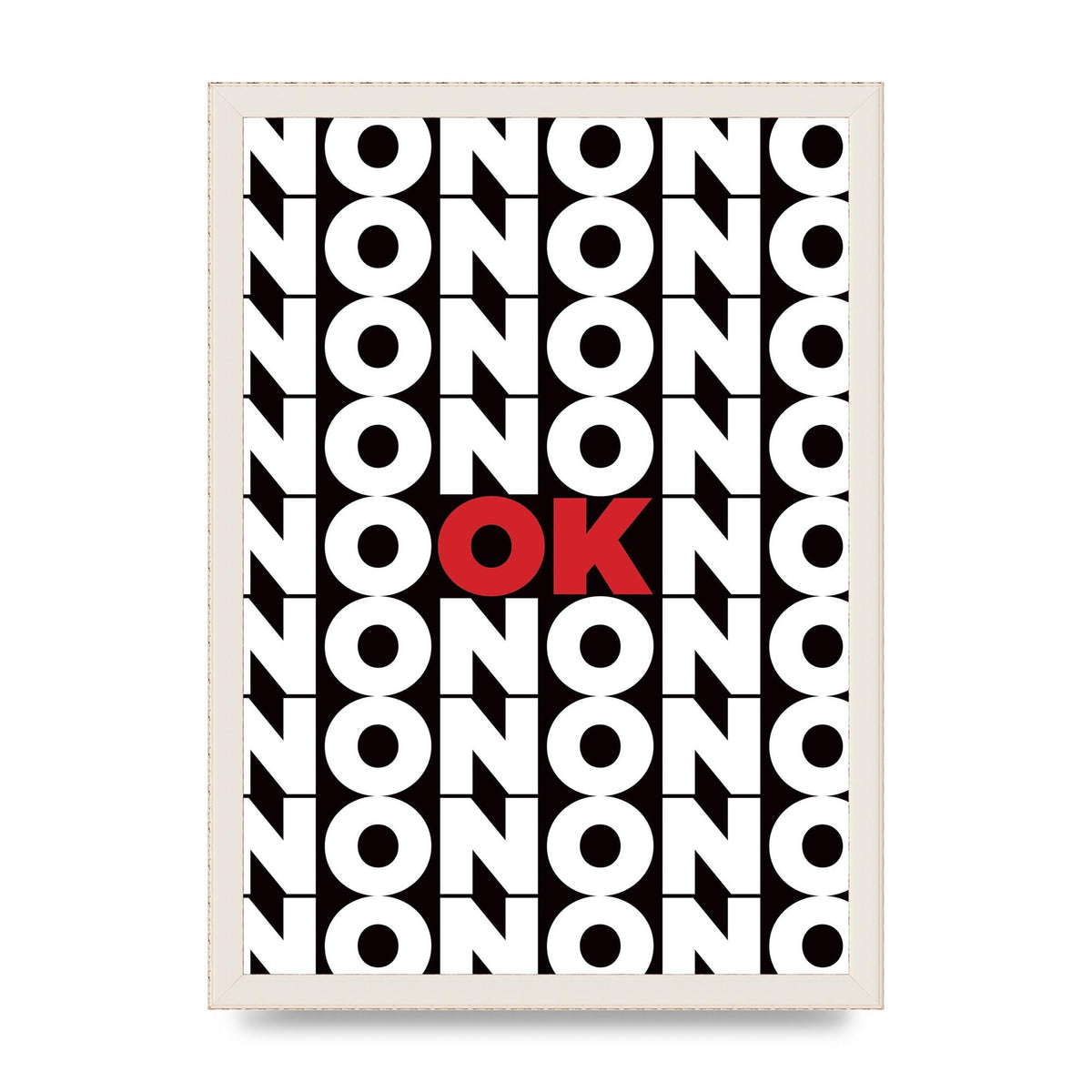 No Ok" Printed Poster - A3 framed