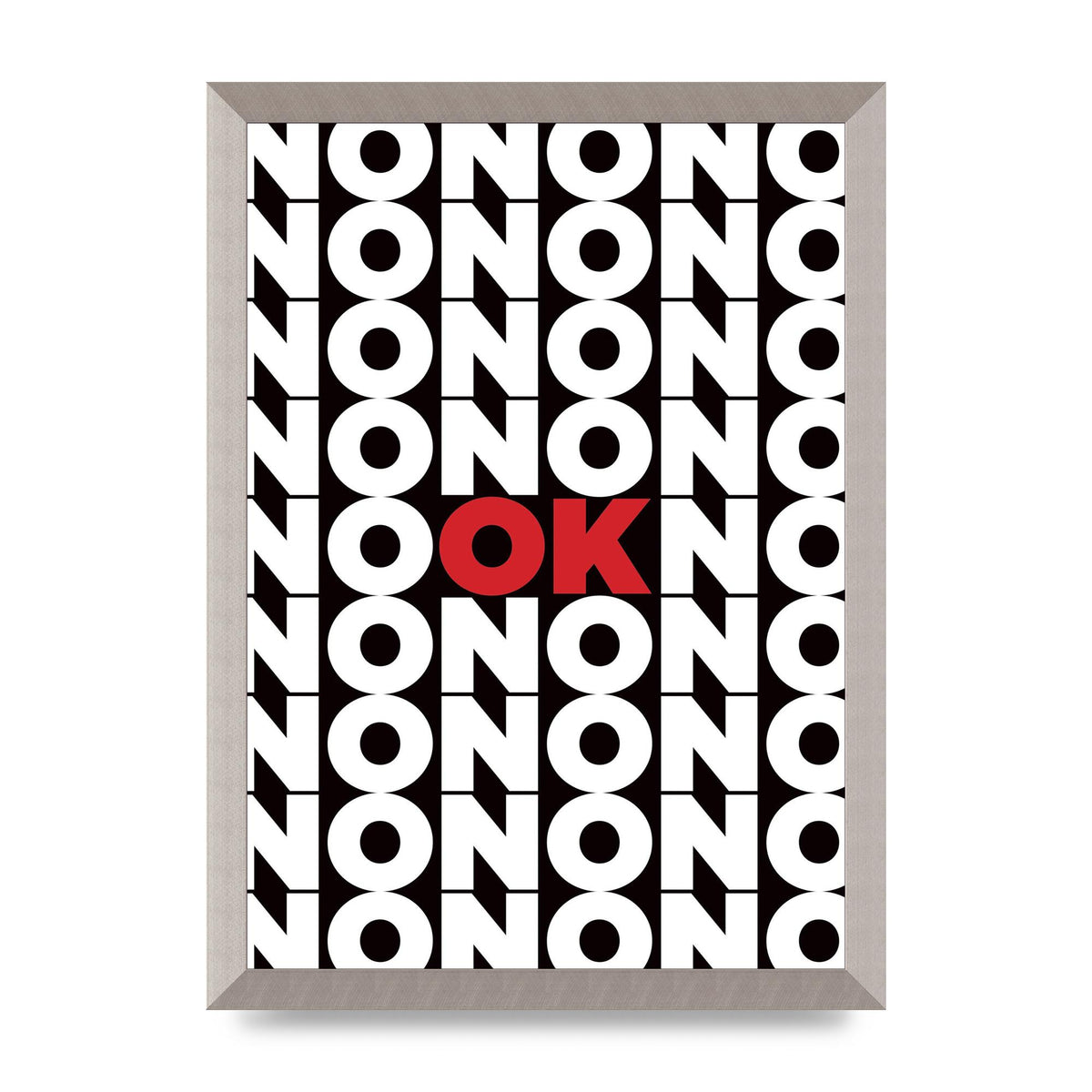 No Ok" Printed Poster - A3 framed