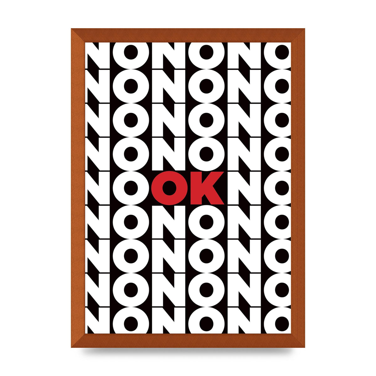 No Ok" Printed Poster - A3 framed