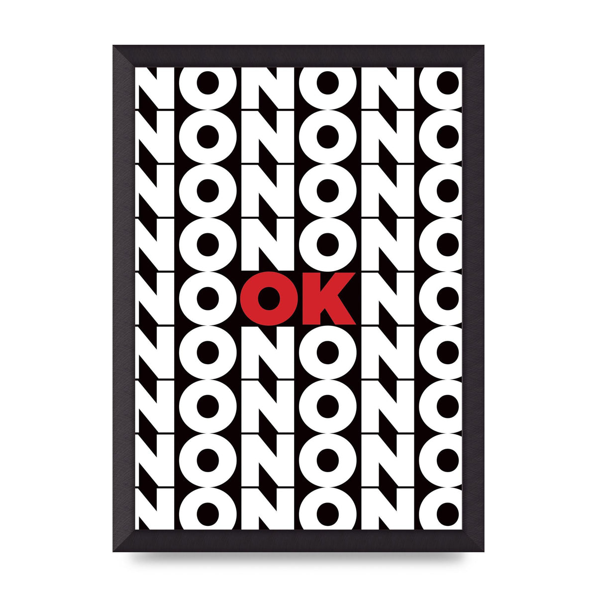 No Ok" Printed Poster - A3 framed