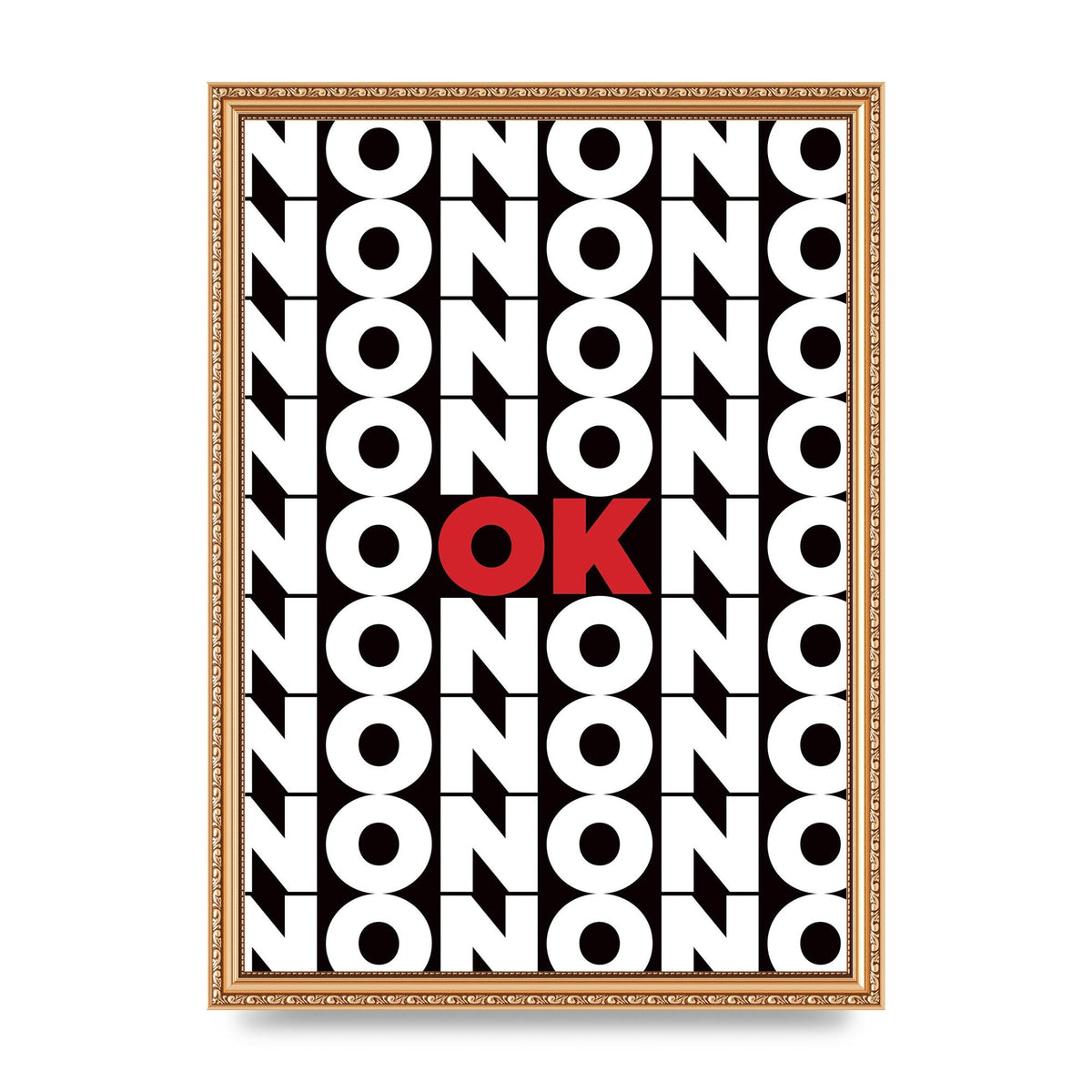 No Ok" Printed Poster - A3 framed