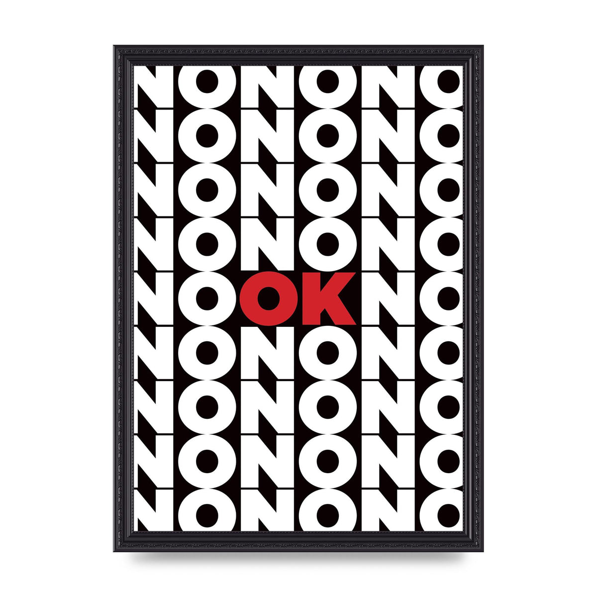 No Ok" Printed Poster - A3 framed