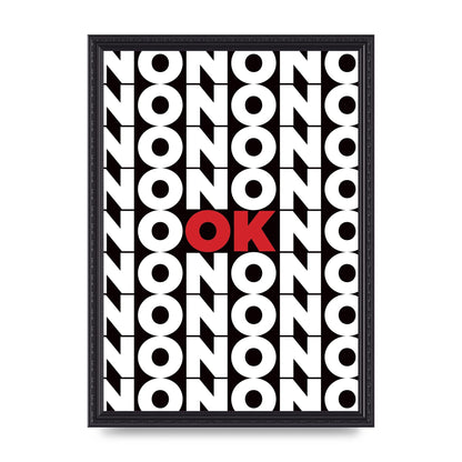 No Ok" Printed Poster - A3 framed