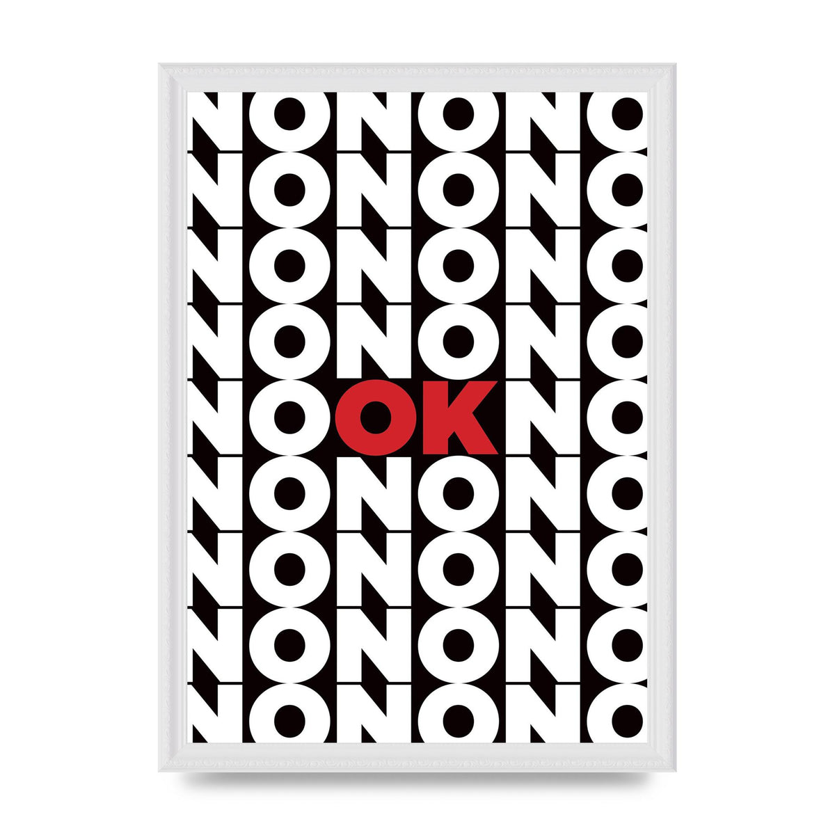 No Ok" Printed Poster - A3 framed