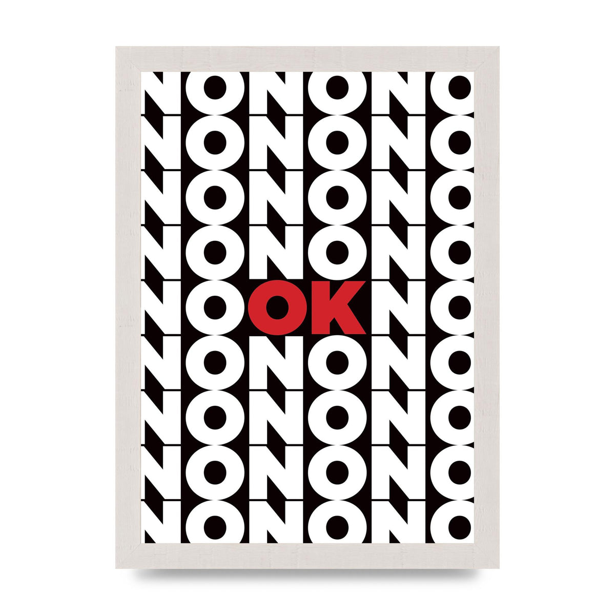No Ok" Printed Poster - A4 framed
