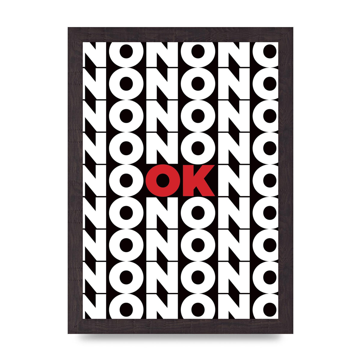 No Ok" Printed Poster - A4 framed