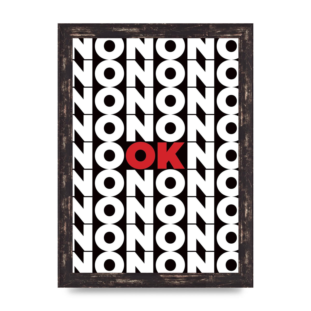 No Ok" Printed Poster - A4 framed