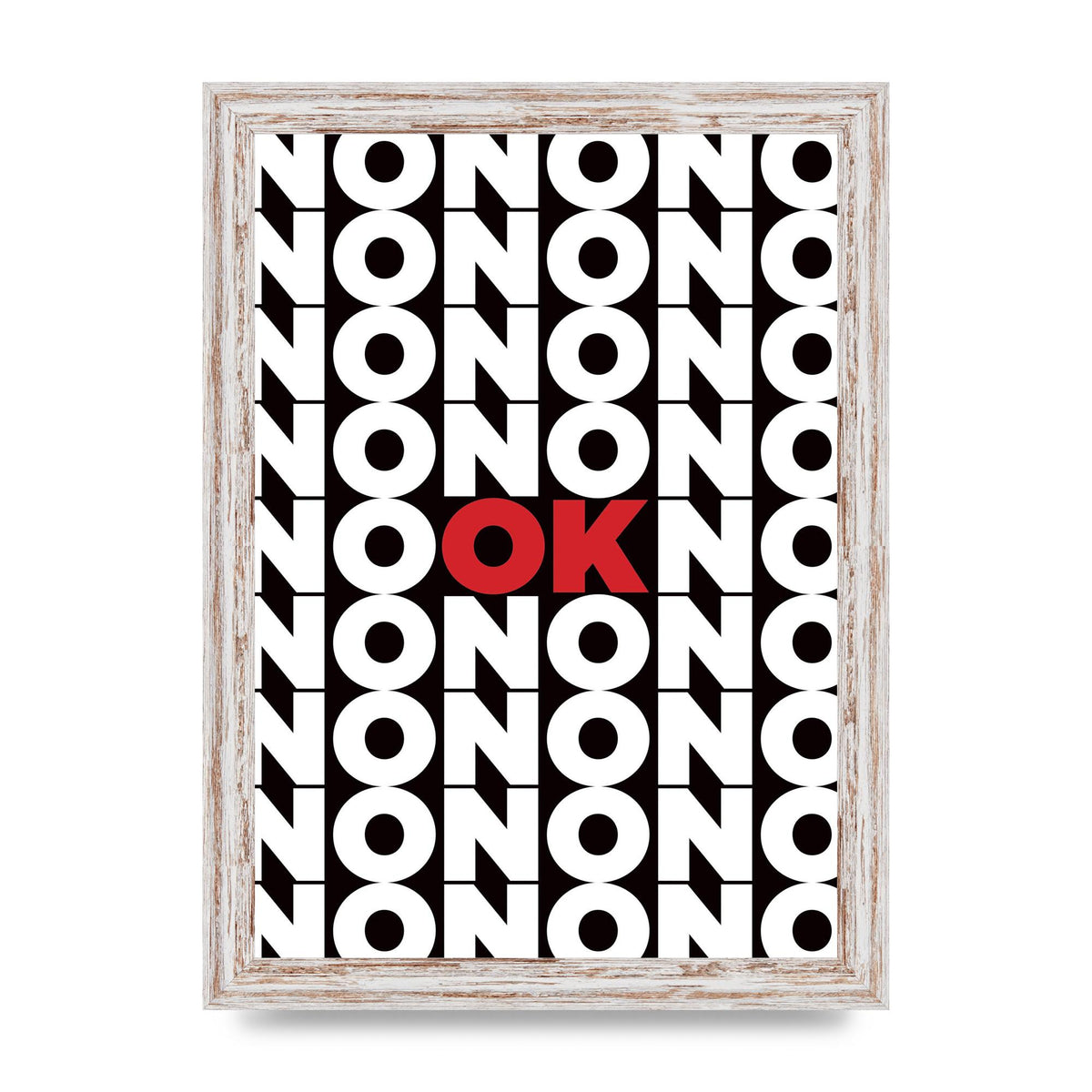 No Ok" Printed Poster - A4 framed