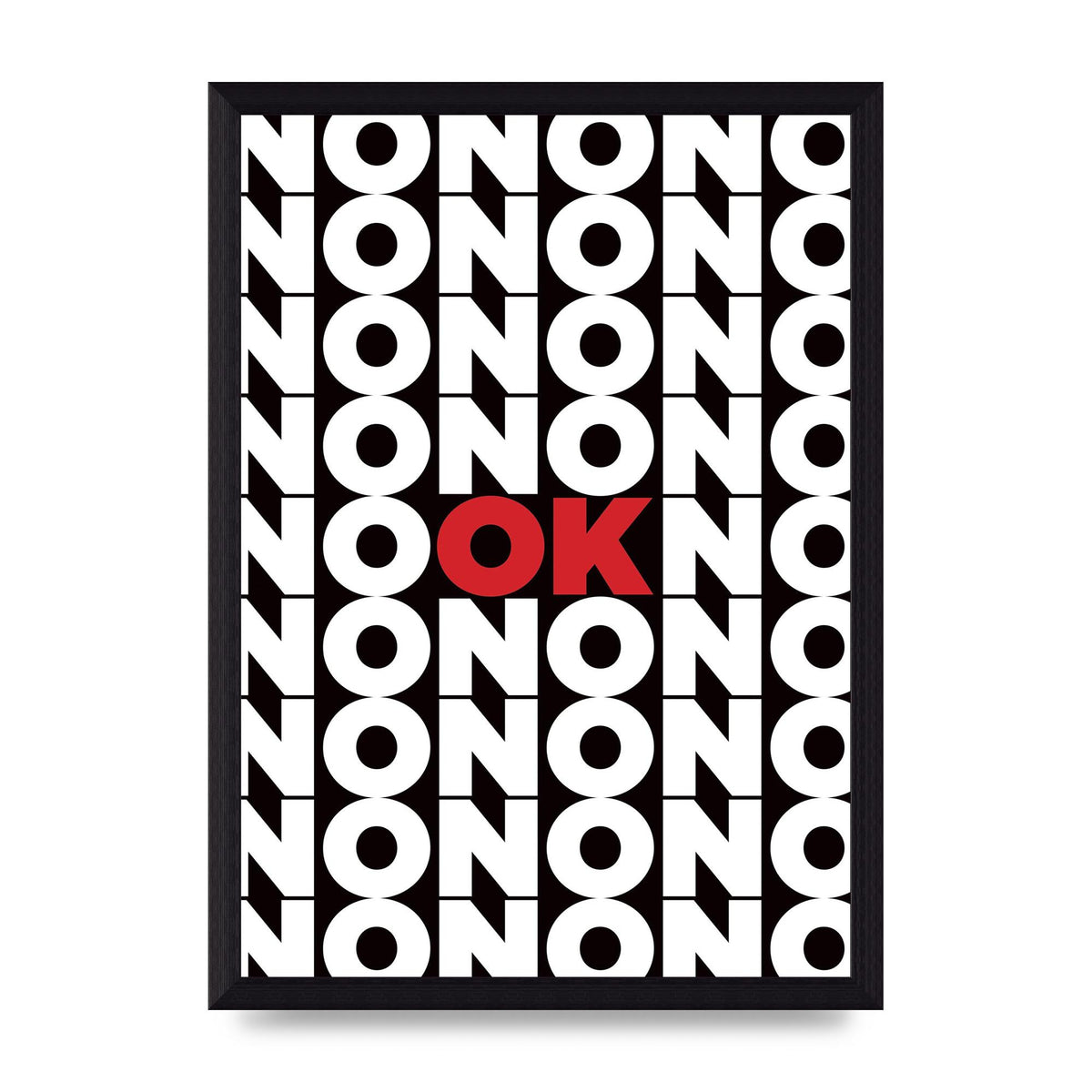 No Ok" Printed Poster - A4 framed