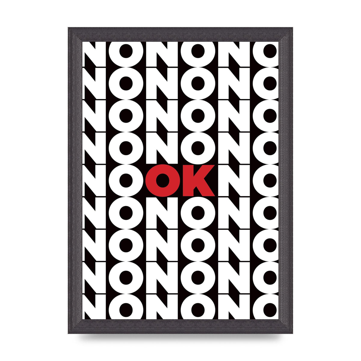 No Ok" Printed Poster - A4 framed