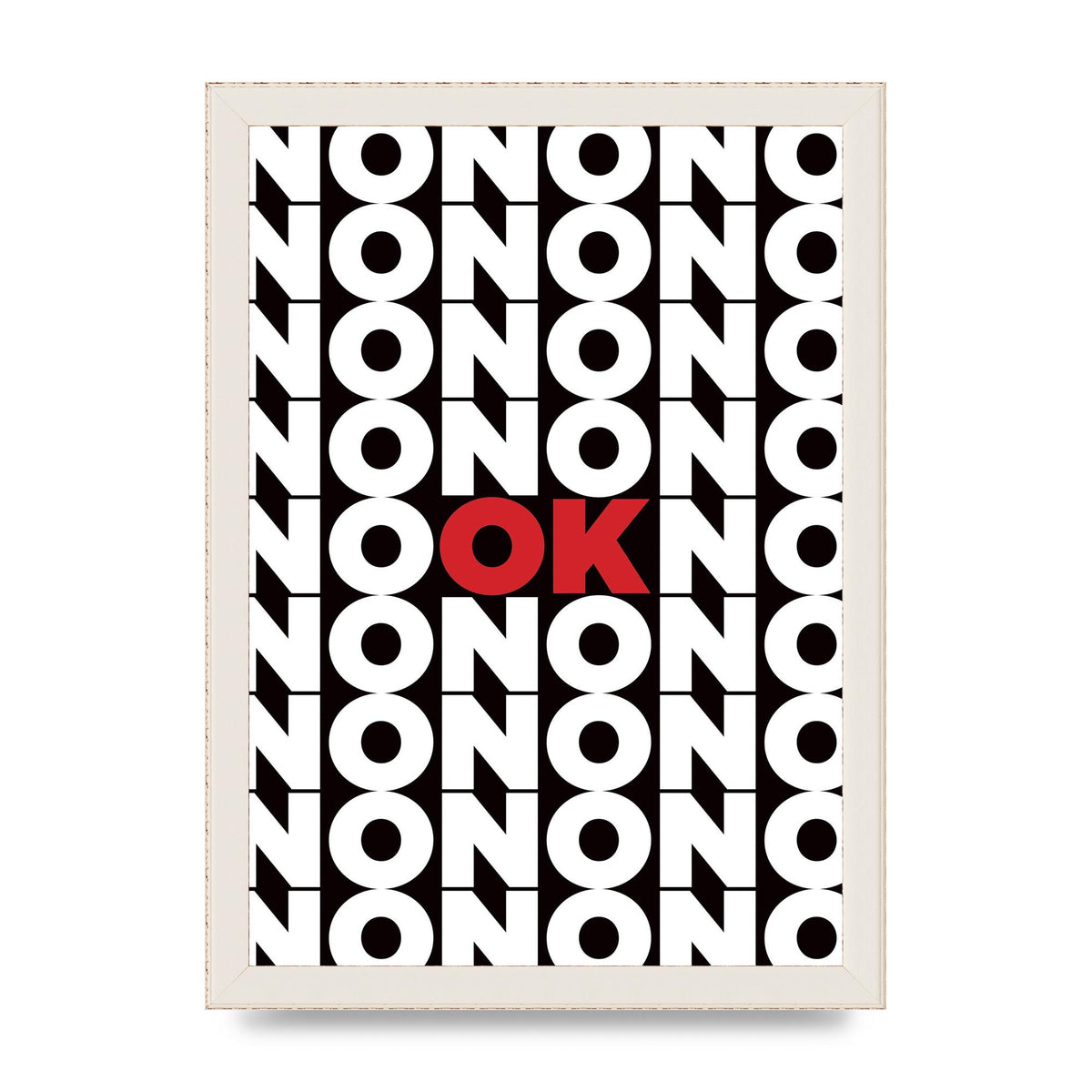 No Ok" Printed Poster - A4 framed