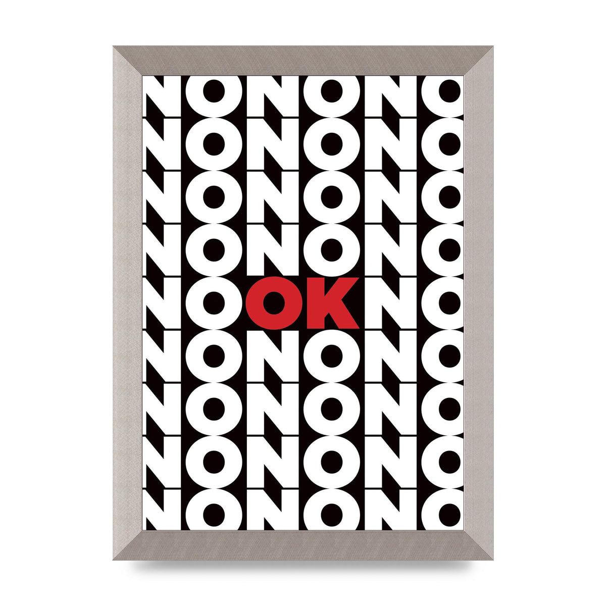 No Ok" Printed Poster - A4 framed