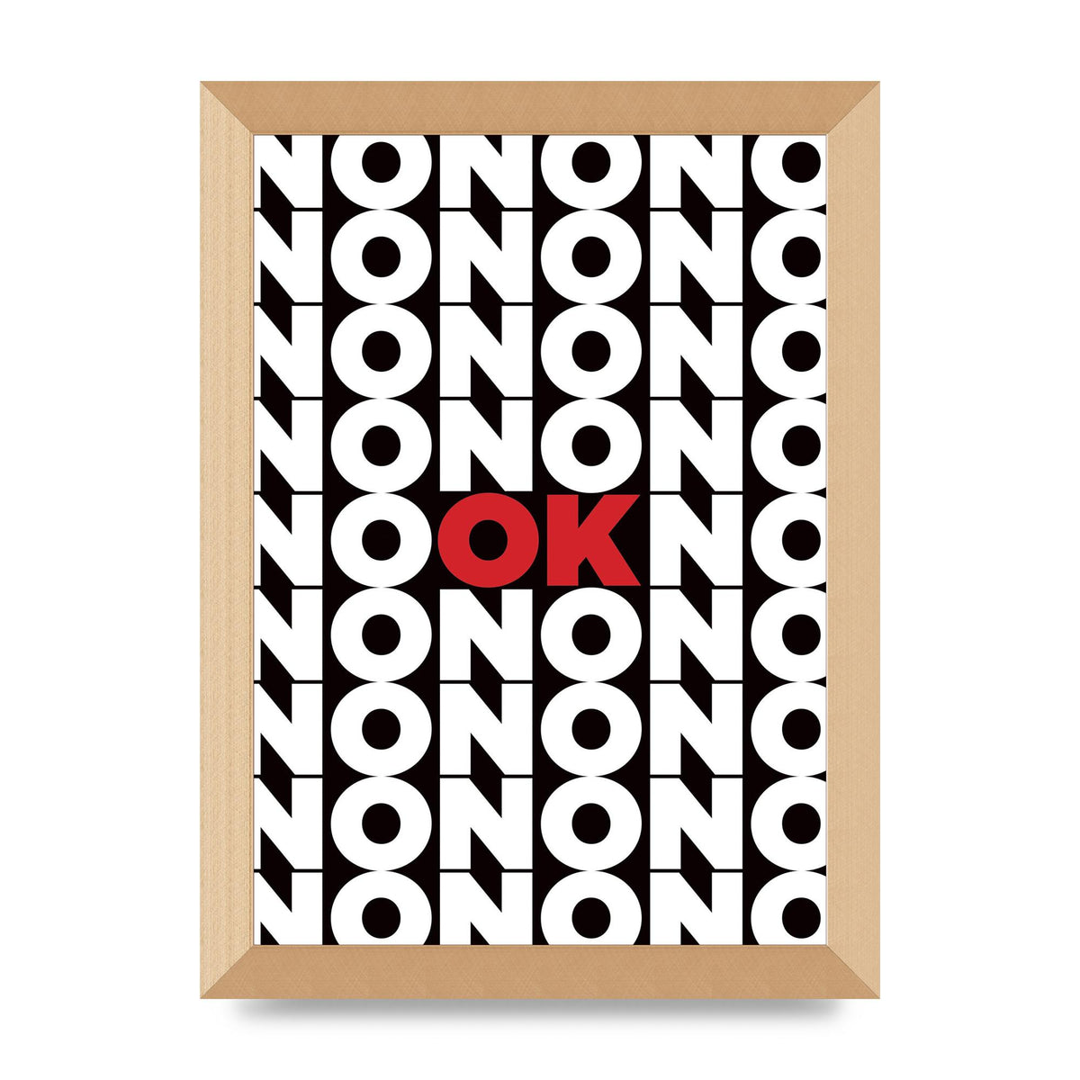 No Ok" Printed Poster - A4 framed