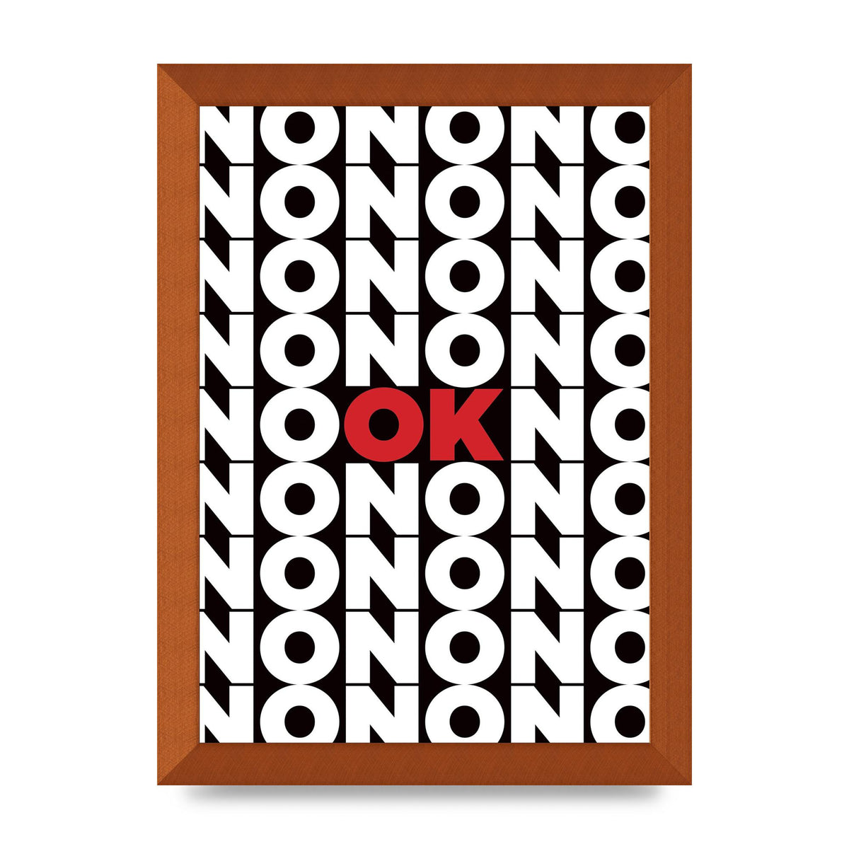 No Ok" Printed Poster - A4 framed