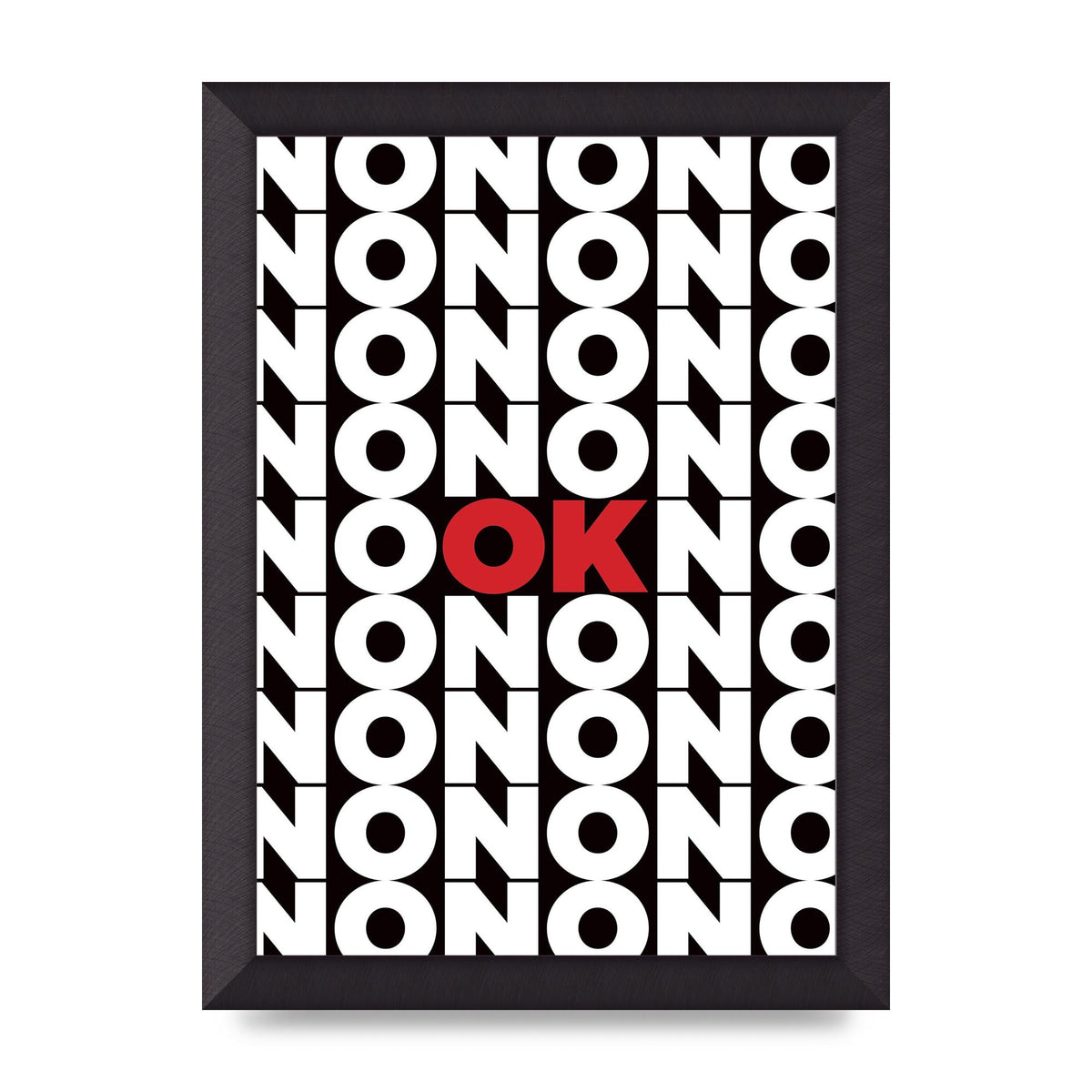 No Ok" Printed Poster - A4 framed