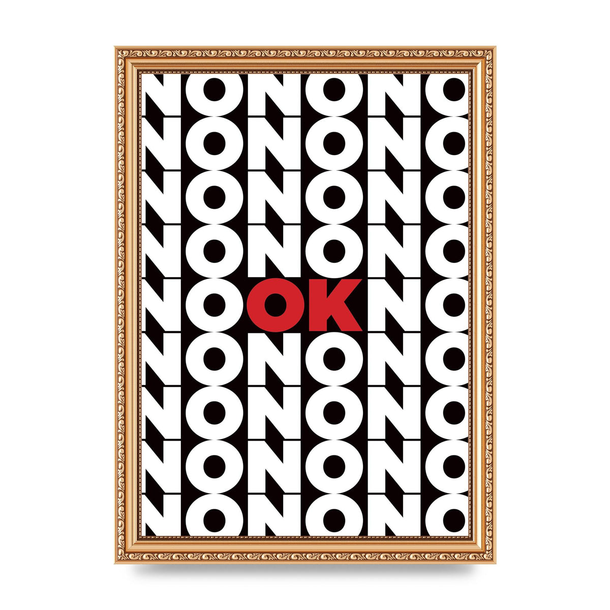 No Ok" Printed Poster - A4 framed