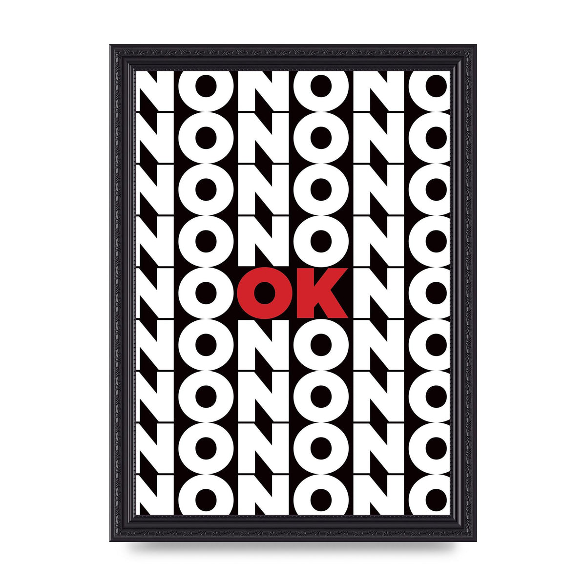 No Ok" Printed Poster - A4 framed