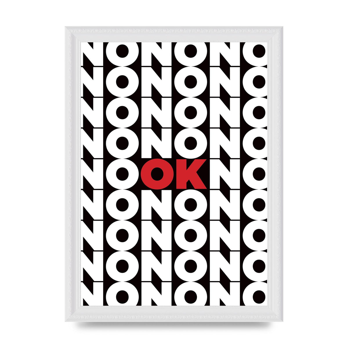 No Ok" Printed Poster - A4 framed