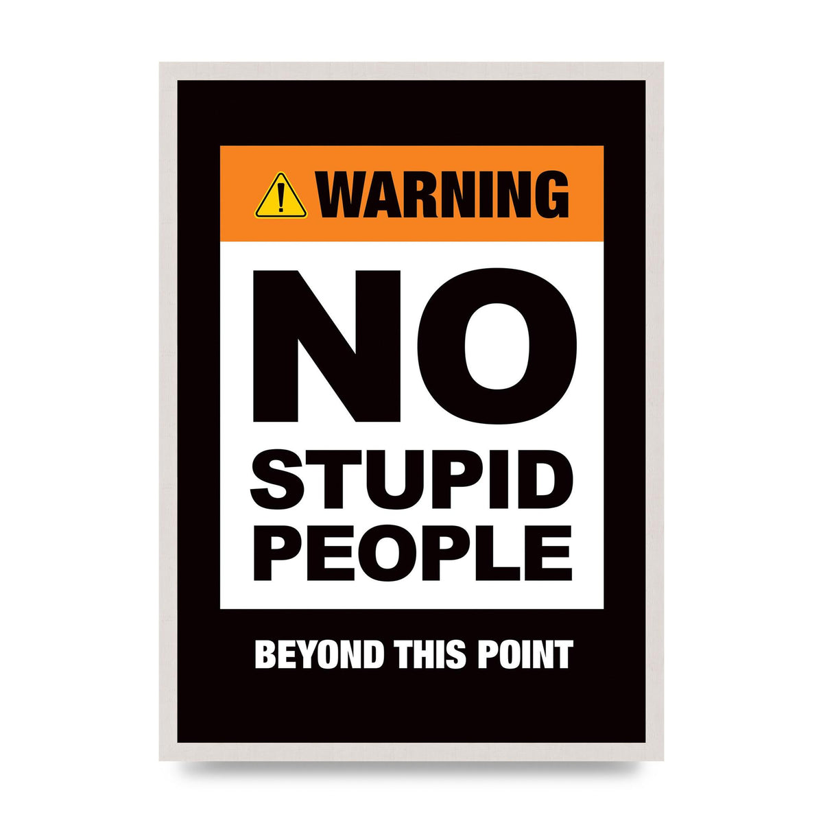 No Stupid People" Wall Art - A2 framed