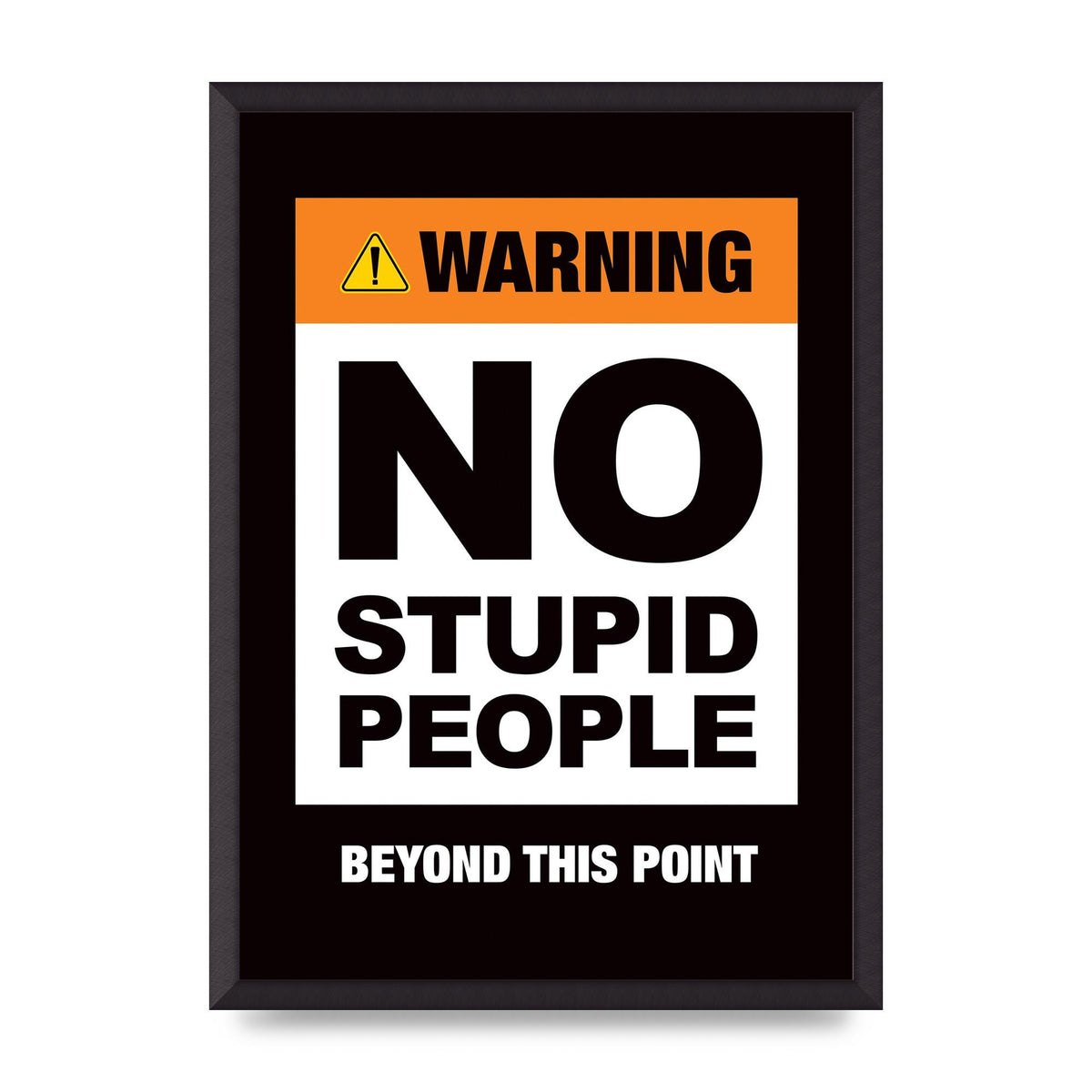 No Stupid People" Wall Art - A2 framed