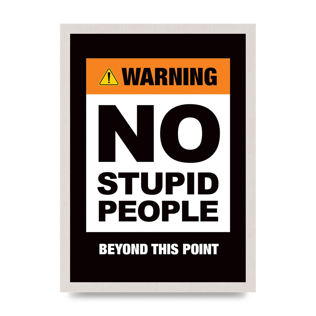 No Stupid People" Wall Art - A3 framed