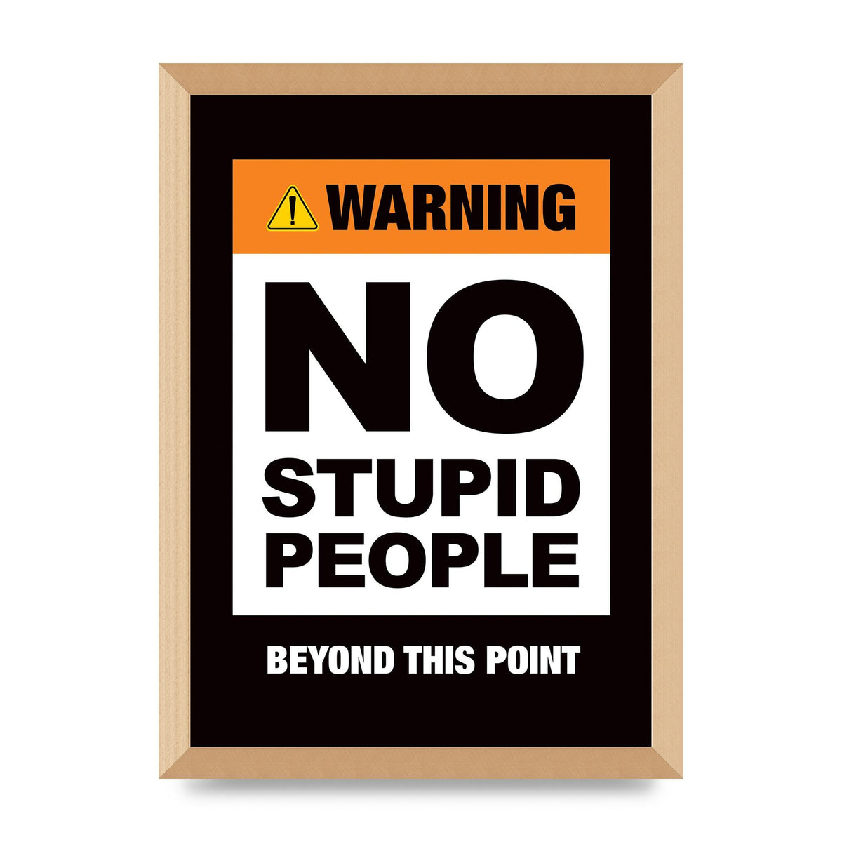 No Stupid People" Wall Art - A3 framed