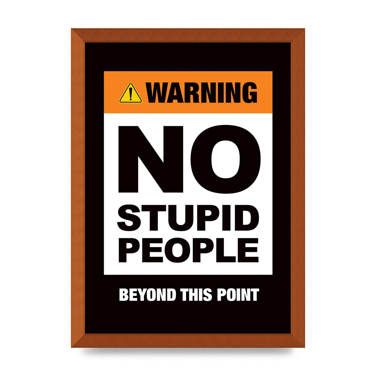 No Stupid People" Wall Art - A3 framed