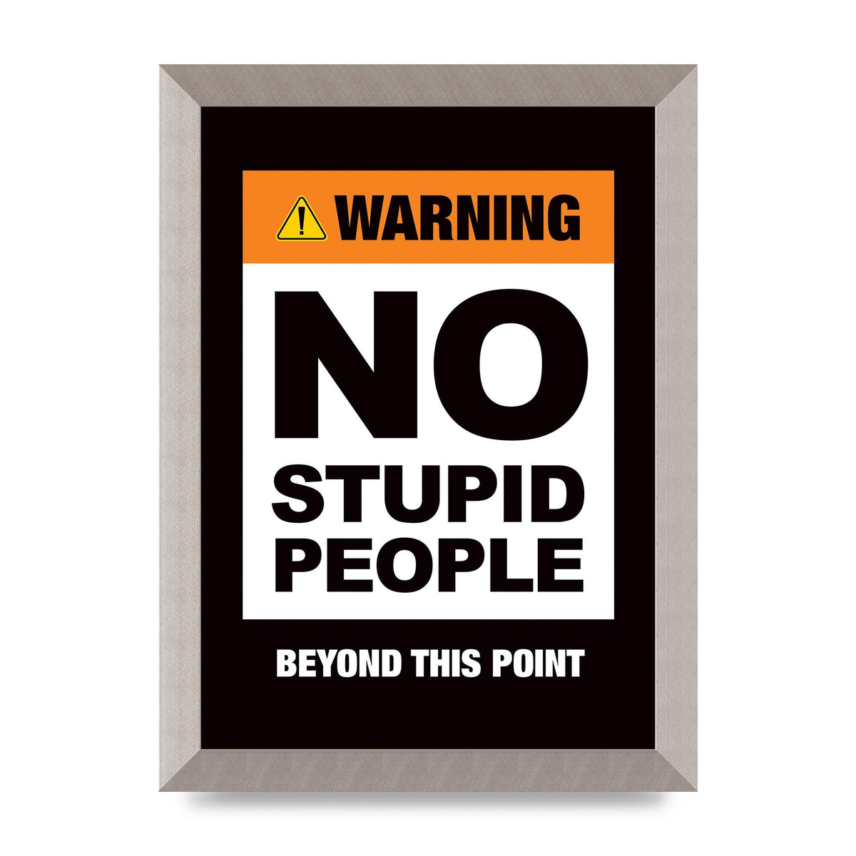 No Stupid People" Wall Art - A4 framed