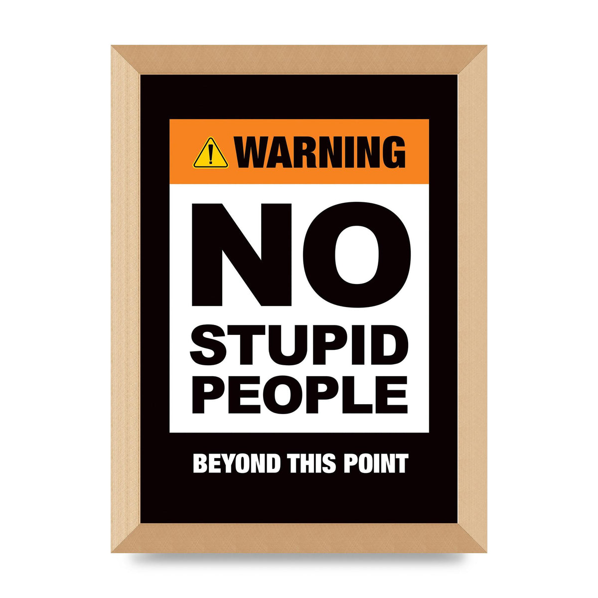 No Stupid People" Wall Art - A4 framed